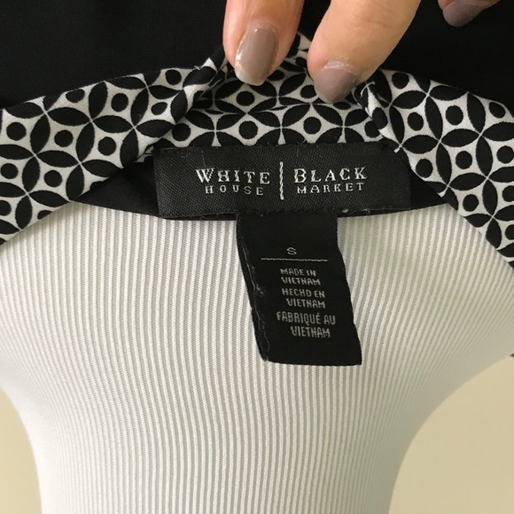 WHBM Tie-Belt Halter Dress B&W Detailing Sz S - Picture 5 of 8